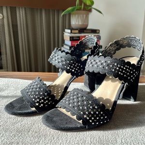 Ann Taylor Black Scalloped Heels